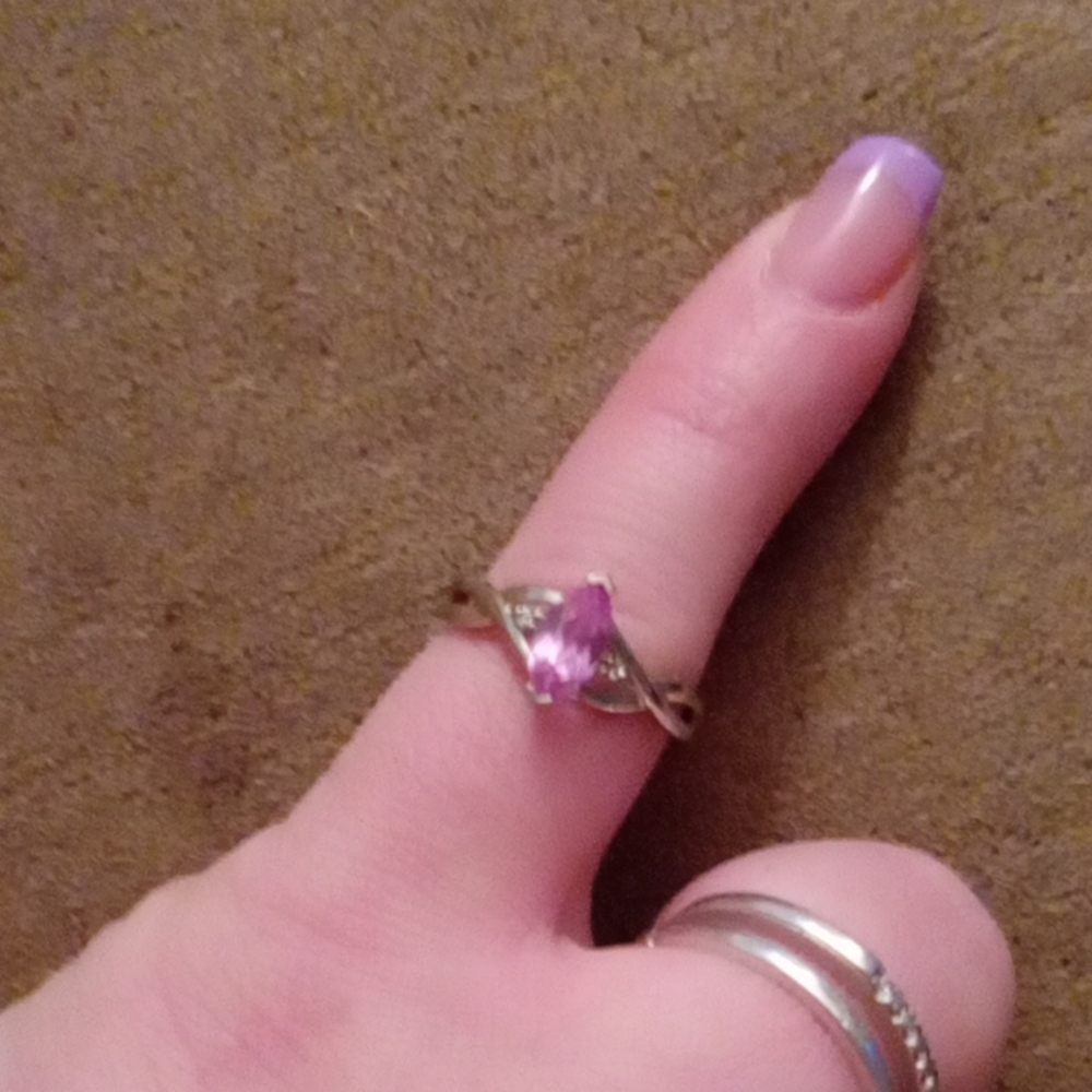 Gorgeous Pink Sterling Silver Ring